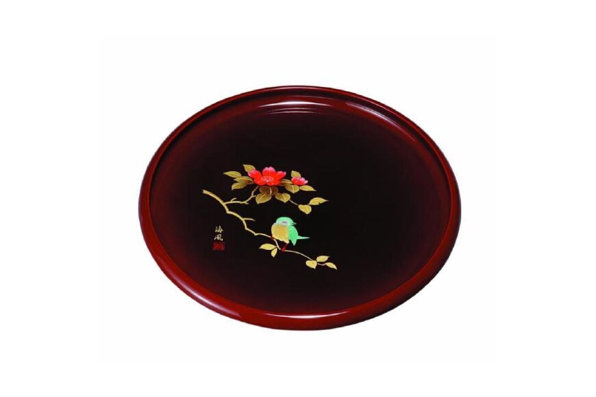 丸盆 溜 さえずり 30cm ［YG456］