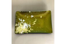 角小皿 マジョ（金箔）グリーン ［NF129］