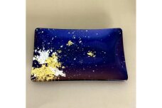 角小皿 マジョ（金箔）ブルー ［NF130］