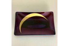 角小皿 三日月 梨地赤溜 ［NF135］