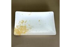 角小皿（金箔) 純白 ［NF143］