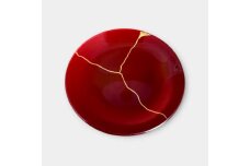 丸小皿  金継ぎデザイン 本朱 ［NF145］