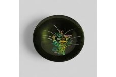 丸小皿 秋草 梨地グリーン ［NF155］