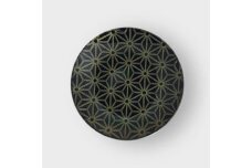 丸小皿 麻の葉 漆黒 ［NF161］