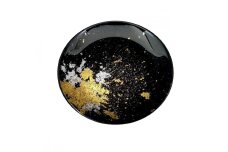 丸小皿 古代（金箔）漆黒［NF176］