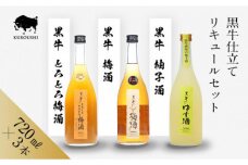 黒牛仕立て リキュール 720ml 3本 セット 梅酒 柚子酒 とろとろ梅酒 名手酒造 ［Nt1］