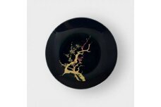 丸小皿 桜 漆黒（ゴールド桜） ［NF257］