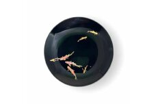 丸小皿 鯉 漆黒 ［NF267］