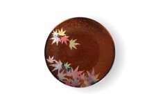 丸小皿 紅葉 梨地レッド ［NF269］