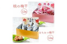 BL6146_紀州南高梅 はちみつ梅干＆桃の梅干（テトラピロー）個包装 各12個入り
