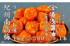 M6120_紀州南高梅うすしお味 1kgと湯浅醤油 1本