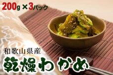 天日干しワカメ（養殖）200g×3袋【HC4】