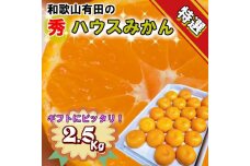 特撰品！和歌山有田の「ハウスみかん」【赤秀】約2.5kg 化粧箱入り（5月以降発送）【NGT3w】