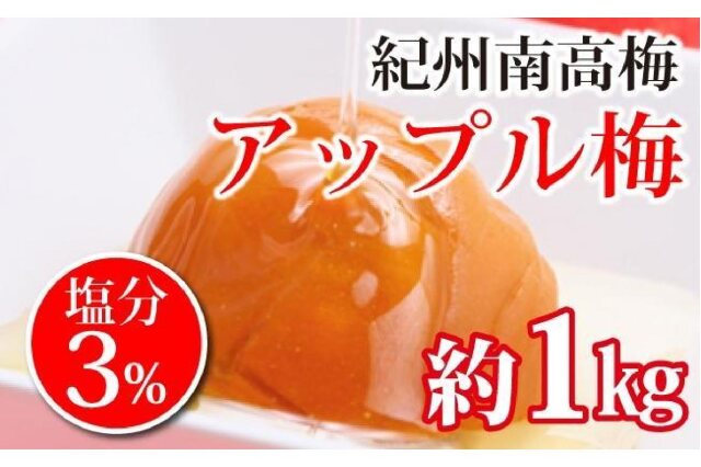 ふるさと納税 「紀州南高梅 減塩アップル梅 塩分３％（１キロ） 【白浜