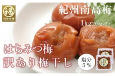 訳あり はちみつ梅干 あまみつ 皮切れ1kg 500×2パックセット  紀州南高梅 産地直送