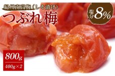 紀州南高梅《つぶれ梅セット》しそ漬け梅 塩分8%(800g)【白浜グルメ市場】