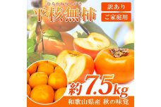 【ご家庭用】平核無柿（ひらたねなしがき）約７.５kg 和歌山秋の味覚【2025年発送】【UT32】