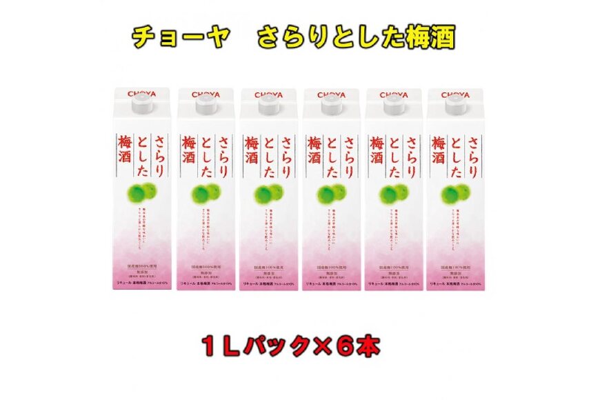 ふるさと納税 チョーヤ さらりとした梅酒 １ｌパック 6本 1ケース 和歌山県上富田町 ふるさと納税の ふるさとぷらす