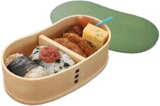 ［リーフグリーン］曲げわっぱ 豆型 カラー 弁当箱 紀州漆器 まげわっぱ［YS128］