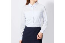 ［P.S.FA］i-shirt（アイシャツ）レディース 長袖 ダイヤ柄 レギュラー サックス 13号