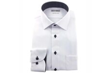 ［P.S.FA］i-shirt メンズ 長袖 シャドーストライプ セミワイド ホワイト 3Lサイズ