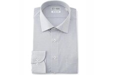 ［P.S.FA］i-shirt メンズ 長袖 ロンビック柄 セミワイド M.グレー 3Lサイズ