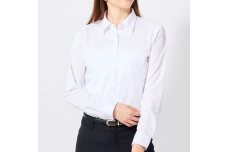 ［P.S.FA］i-shirt（アイシャツ）レディース 長袖 ダイヤ柄 レギュラー ホワイト 15号