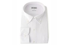 ［大きいサイズ店 フォーエル］i-shirt メンズ 長袖 白無地 ボタンダウン 5Lサイズ