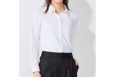 ［P.S.FA］i-shirt（アイシャツ）レディース 長袖 白 天竺 スキッパー ホワイト 7号