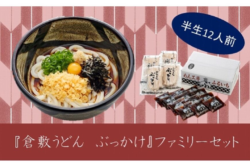 ふるさと納税 Ab01 倉敷うどん ぶっかけ ファミリーセット半生12人前 岡山県倉敷市 ふるさと納税の ふるさとぷらす