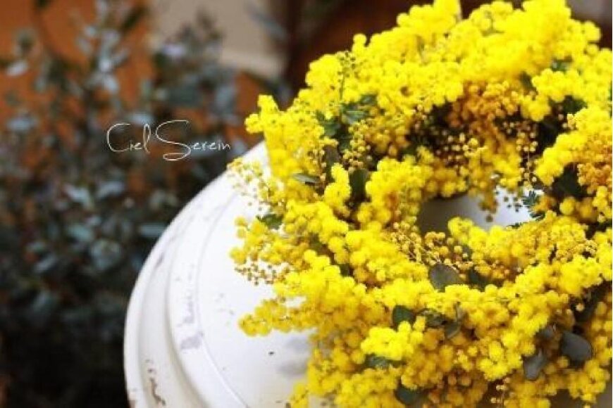 ふるさと納税 Eh02 フレッシュ ミモザのリース 岡山県倉敷市 ふるさと納税の ふるさとぷらす