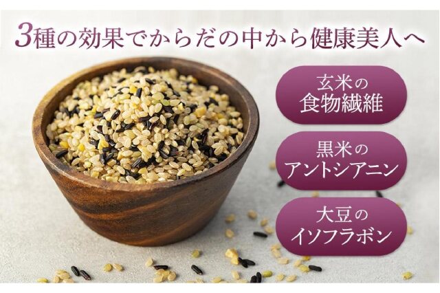 ふるさと納税 「玄米・黒米・大豆の雑穀ブレンド＜美人玄米1kg×10袋