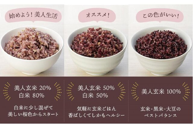 ふるさと納税 「玄米・黒米・大豆の雑穀ブレンド＜美人玄米1kg×10袋