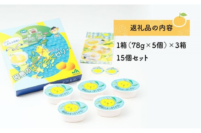 ふるさと納税 「因島のはっさくゼリー（78g×5個） 3箱 15個セット