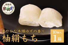 【爽やかな木頭ゆずの香り】木頭ゆず 柚絹もち 1箱(個包装10個入) OM-19