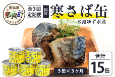 【定期便3回】国産寒さば 木頭ゆず水煮 5缶セット×3回 計15缶　OM-118