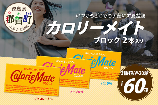 ふるさと納税 「カロリーメイト ブロック 2本入り 3種類 各20箱 計60箱