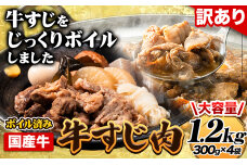 国産牛 牛すじ肉(ボイル済み) 1.2kg(300g×4袋) 《30日以内に出荷予定(土日祝除く)》