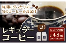 コーヒー 珈琲 珈琲豆 豆タイプ 定期便 12ヶ月(計4.8kg) このみ珈琲《お申込み翌月から出荷