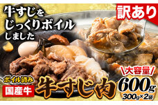 ★便利なボイル済★ 国産 牛の 牛すじ 牛筋 ボイル済 600g 1袋《30日以内に出荷予定(土日》