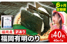 【6ヶ月定期便】有明海苔 全型 40枚《申し込み翌月から出荷》