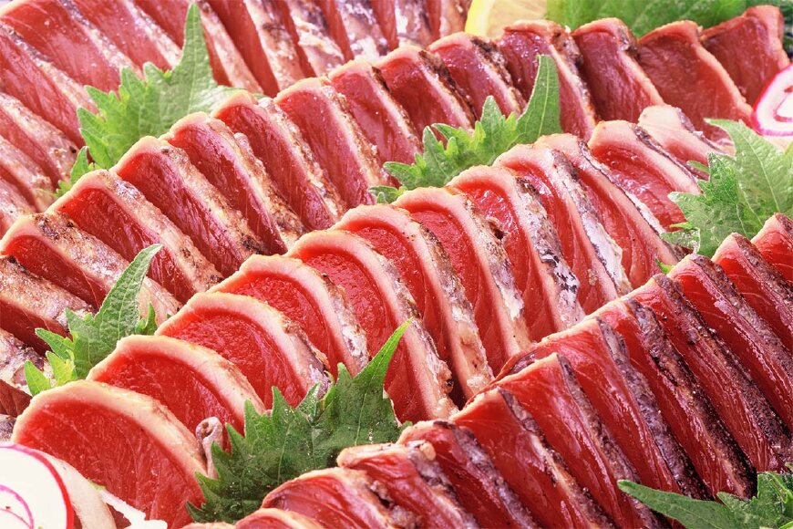 ふるさと納税 432 1本釣り血合い抜き炭焼かつおたたき1 2kg 2種類のタレ付 鹿児島県枕崎市 ふるさと納税の ふるさとぷらす
